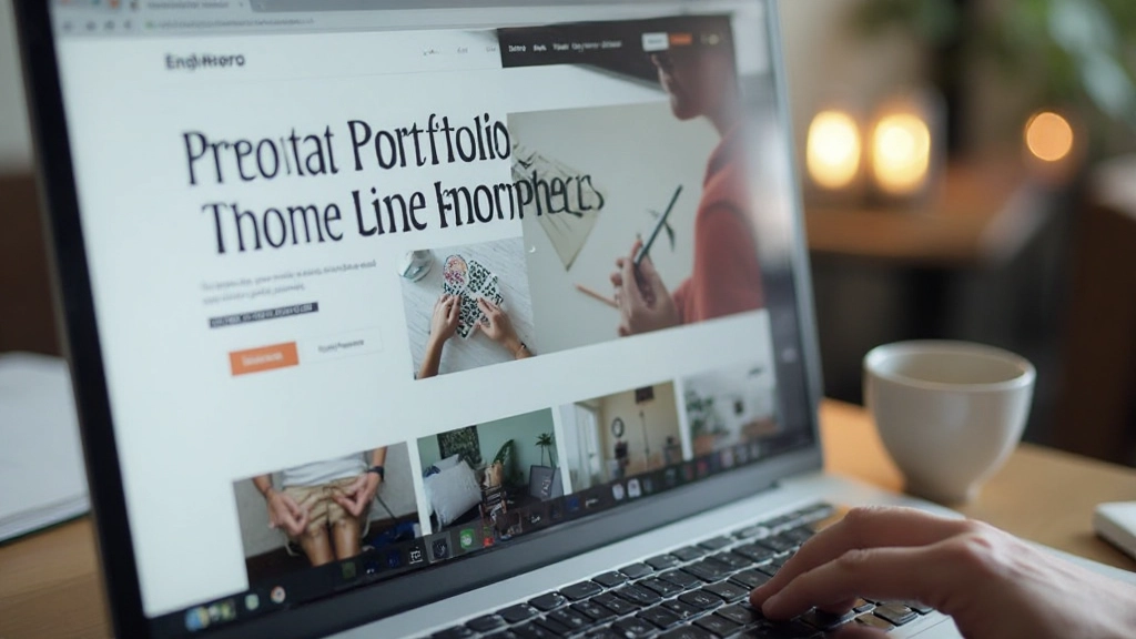 Gedetailleerde weergave van portfolio website design met focus op typografie, kleurgebruik en case study presentatie