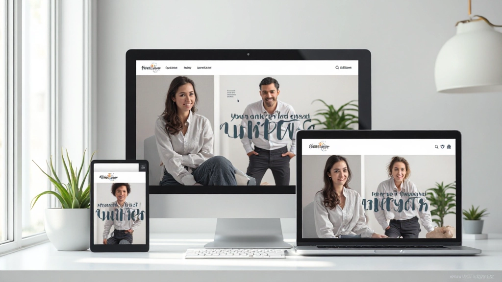 Responsive portfolio website design shown on desktop tablet and mobile phone displaying consistent layout